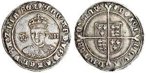 1 Shilling Kingdom of England (927-1649,1660-1707) Silver Edward VI  (1537-1553)