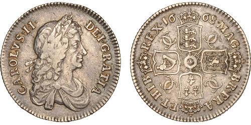 1 Shilling Kingdom of England (927-1649,1660-1707) Silver Charles II (1630-1685)