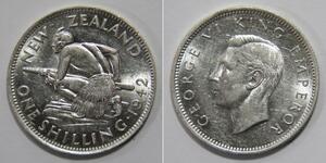 1 Shilling New Zealand Silver George VI (1895-1952)