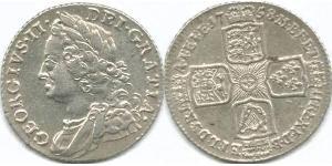 1 Shilling 大不列顛王國 (1707 - 1800) 銀 乔治二世 (大不列颠) (1683 - 1760)