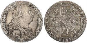 1 Shilling 大不列顛王國 (1707 - 1800) 銀 喬治三世 (1738-1820)