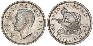 1 Shilling 新西兰 銀 乔治六世 (1895-1952)