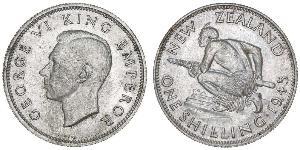1 Shilling 新西兰 銀 乔治六世 (1895-1952)