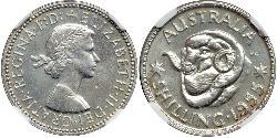 1 Shilling 澳大利亚 銀 伊丽莎白二世 (1926-2022)