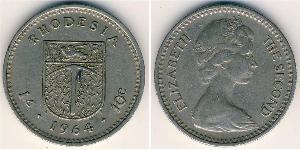 1 Shilling / 10 Cent Rodesia (1965 - 1979) Níquel/Cobre Isabel II (1926-2022)