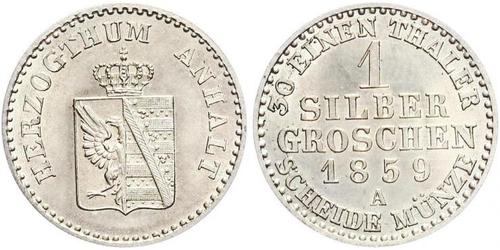 1 Silbergroschen Anhalt-Bernburg (1603 - 1863) Argento Alessandro Carlo di Anhalt-Bernburg(1805 – 1863)