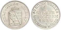 1 Silbergroschen Anhalt-Bernburg (1603 - 1863) Plata Alexander Karl, Duke of Anhalt-Bernburg (1805 – 1863)