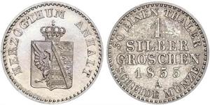 1 Silbergroschen Anhalt-Bernburg (1603 - 1863) Plata Alexander Karl, Duke of Anhalt-Bernburg (1805 – 1863)