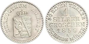 1 Silbergroschen Anhalt-Bernburg (1603 - 1863) Silver Alexander Karl, Duke of Anhalt-Bernburg (1805 – 1863)