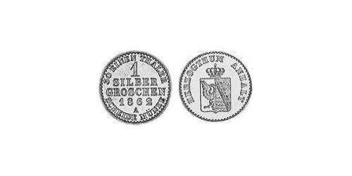 1 Silbergroschen Ангальт-Бернбург (1603 - 1863) Серебро Александр Карл ,герцог Ангальт-Бернбурга,(1805 – 1863)