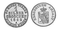 1 Silbergroschen Anhalt-Bernburg (1603 - 1863) 銀 Alexander Karl, Duke of Anhalt-Bernburg (1805 – 1863)