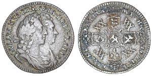 1 Sixpence Reino de Inglaterra (927-1649,1660-1707) Plata Guillermo III (1650-1702)