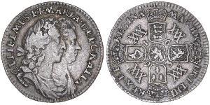 1 Sixpence Reino de Inglaterra (927-1649,1660-1707) Plata Guillermo III (1650-1702)