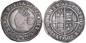 1 Sixpence Reino de Inglaterra (927-1649,1660-1707) Plata Isabel I (1533-1603)
