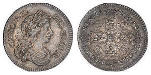 1 Sixpence Reino de Inglaterra (927-1649,1660-1707) Plata Carlos II (1630-1685)