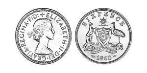 1 Sixpence Australien (1939 - ) Silber Elizabeth II (1926-2022)