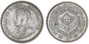 1 Sixpence Südafrika (1910 - ) Silber George V (1865-1936)