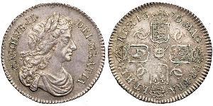 1 Sixpence Kingdom of England (927-1649,1660-1707) Silver Charles II (1630-1685)