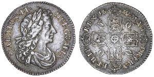 1 Sixpence Kingdom of England (927-1649,1660-1707) Silver Charles II (1630-1685)