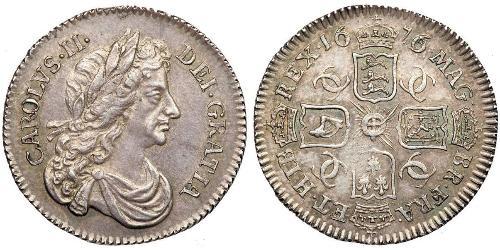 1 Sixpence Kingdom of England (927-1649,1660-1707) Silver Charles II (1630-1685)