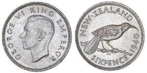 1 Sixpence Neuseeland  Georg VI (1895-1952)