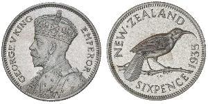 1 Sixpence Nouvelle-Zélande  George V (1865-1936)