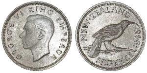 1 Sixpence Nueva Zelanda  Jorge VI (1895-1952)