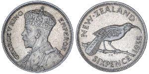 1 Sixpence Nuova Zelanda  Giorgio V (1865-1936)