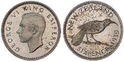 1 Sixpence 新西兰  乔治六世 (1895-1952)