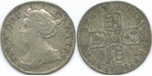 1 Sixpence / 6 Penny Regno Unito di Gran Bretagna (1707-1801) Argento Anna di Gran Bretagna(1665-1714)