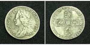 1 Sixpence / 6 Penny Regno Unito di Gran Bretagna (1707-1801) Argento Giorgio II (1683-1760)