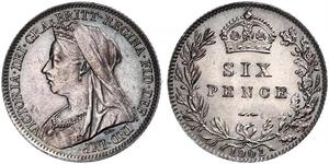 1 Sixpence / 6 Penny Regno Unito di Gran Bretagna e Irlanda (1801-1922) Argento Vittoria (1819 - 1901)