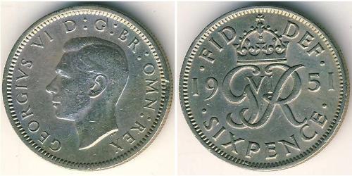 1 Sixpence / 6 Penny United Kingdom (1922-) Copper/Nickel George V of the United Kingdom (1865-1936)