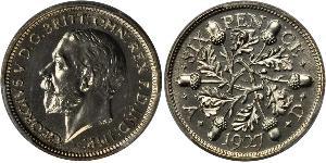 1 Sixpence / 6 Penny Reino Unido (1922-) Plata Jorge V (1865-1936)