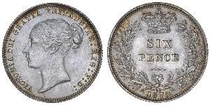 1 Sixpence / 6 Penny Reino Unido de Gran Bretaña e Irlanda (1801-1922) Plata Victoria (1819 - 1901)