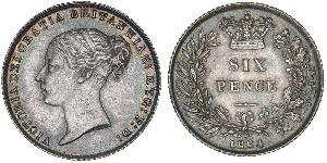 1 Sixpence / 6 Penny Reino Unido de Gran Bretaña e Irlanda (1801-1922) Plata Victoria (1819 - 1901)