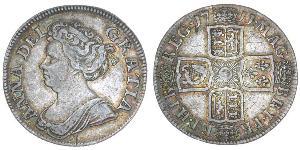 1 Sixpence / 6 Penny Reino de Gran Bretaña (1707-1801) Plata Ana de Gran Bretaña(1665-1714)