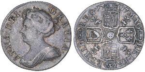 1 Sixpence / 6 Penny Reino de Gran Bretaña (1707-1801) Plata Ana de Gran Bretaña(1665-1714)