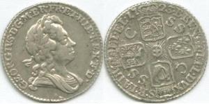 1 Sixpence / 6 Penny Reino de Gran Bretaña (1707-1801) Plata Jorge I (1660-1727)