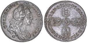 1 Sixpence / 6 Penny Königreich England (927-1649,1660-1707) Silber Wilhelm III (1650-1702)