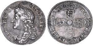 1 Sixpence / 6 Penny Königreich England (927-1649,1660-1707) Silber Jakob II (1633-1701)