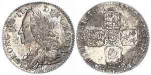 1 Sixpence / 6 Penny Königreich Großbritannien (1707-1801) Silber Georg II (1683-1760)