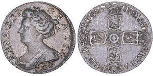 1 Sixpence / 6 Penny Königreich Großbritannien (1707-1801) Silber Anne (Großbritannien)(1665-1714)