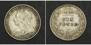 1 Sixpence / 6 Penny Vereinigtes Königreich von Großbritannien und Irland (1801-1922) Silber Victoria (1819 - 1901)