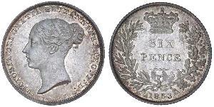 1 Sixpence / 6 Penny Vereinigtes Königreich von Großbritannien und Irland (1801-1922) Silber Victoria (1819 - 1901)