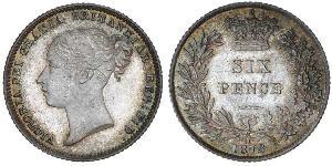1 Sixpence / 6 Penny Vereinigtes Königreich von Großbritannien und Irland (1801-1922) Silber Victoria (1819 - 1901)