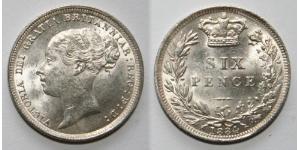 1 Sixpence / 6 Penny Vereinigtes Königreich von Großbritannien und Irland (1801-1922) Silber Victoria (1819 - 1901)