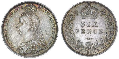 1 Sixpence / 6 Penny Vereinigtes Königreich von Großbritannien und Irland (1801-1922) Silber Victoria (1819 - 1901)