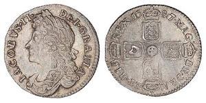 1 Sixpence / 6 Penny Kingdom of England (927-1649,1660-1707) Silver James II (1633-1701)