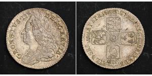1 Sixpence / 6 Penny Kingdom of Great Britain (1707-1801) Silver George II (1683-1760)